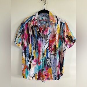 Robert Graham Multicolor Abstract Men's Shirt medium
